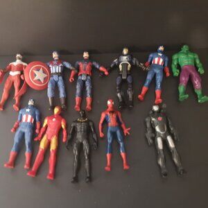 Lot of 11 Action Figures of Various Makers, Colors & Condition